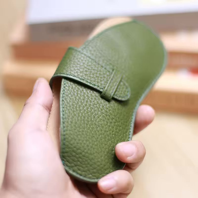 Oil-Waxy Leather Sunglasses Case – Microfiber Lined-4