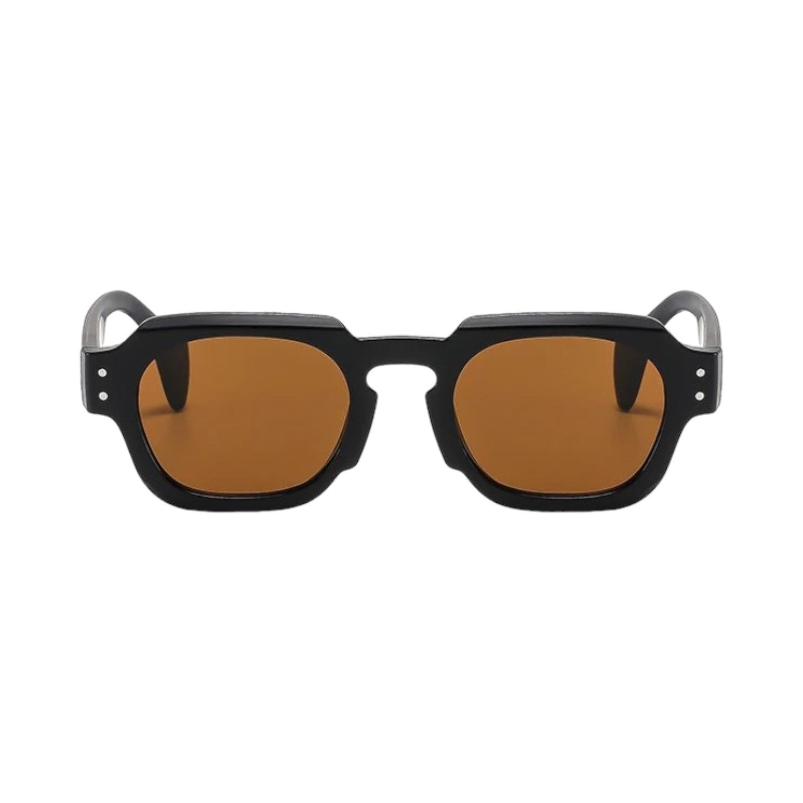 Black Square Sunglasses with Brown Lenses-9