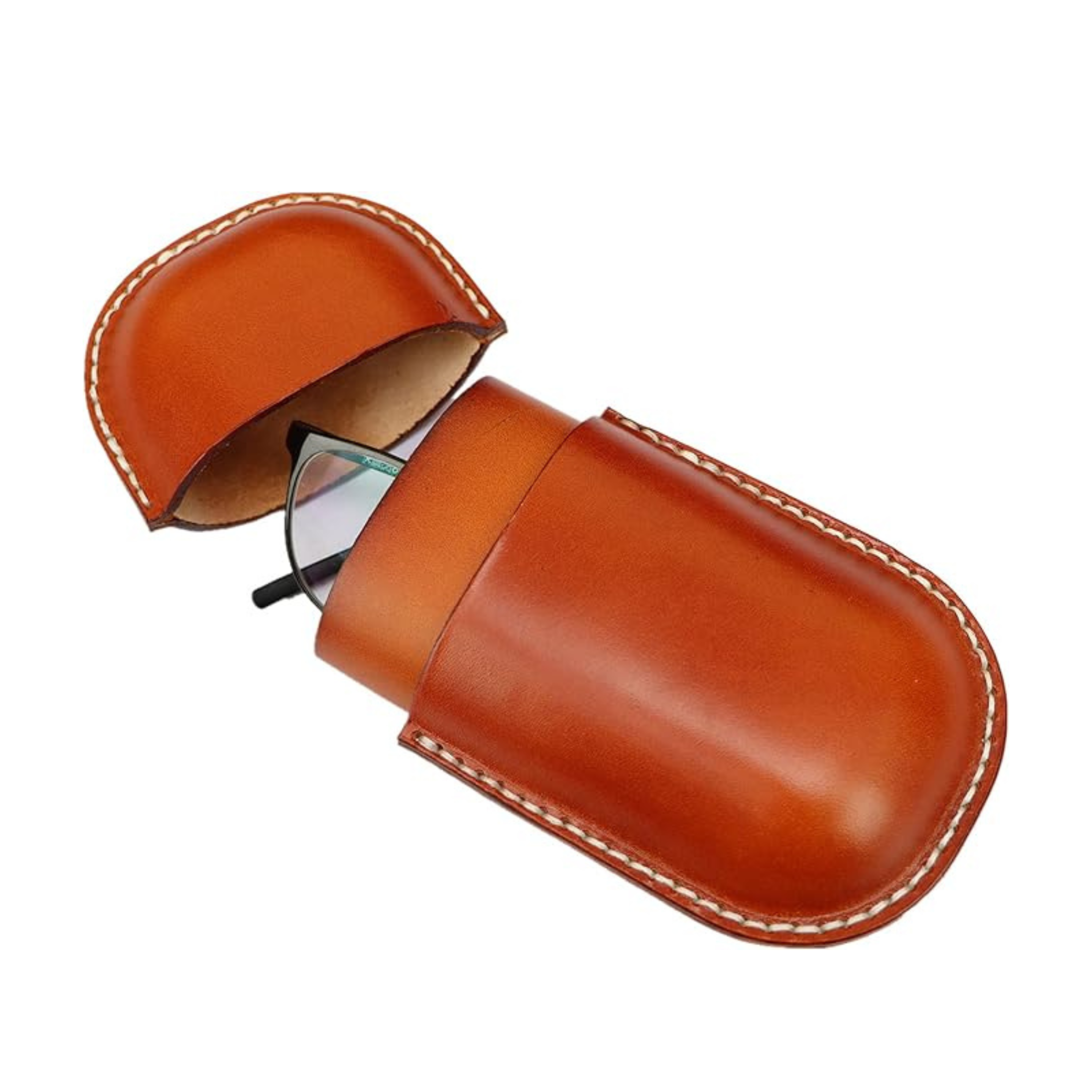 Vegetable-Tanned Leather Glasses Case – Hard Shell-5