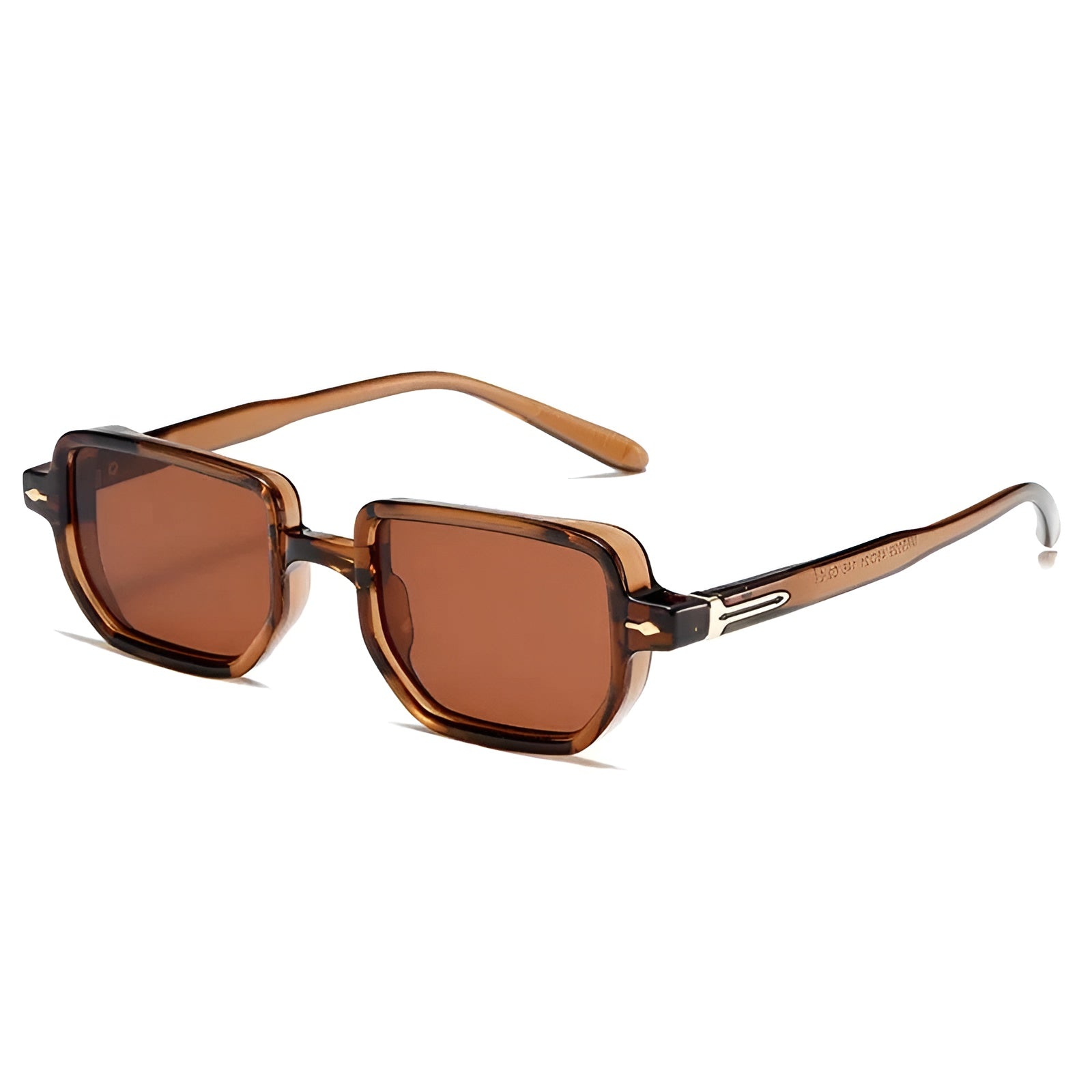 Square acetate polarized sunglasses for men, side view