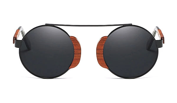 Black Round Wood Sunglasses for Men - Stylish and Classy Eyewear-2