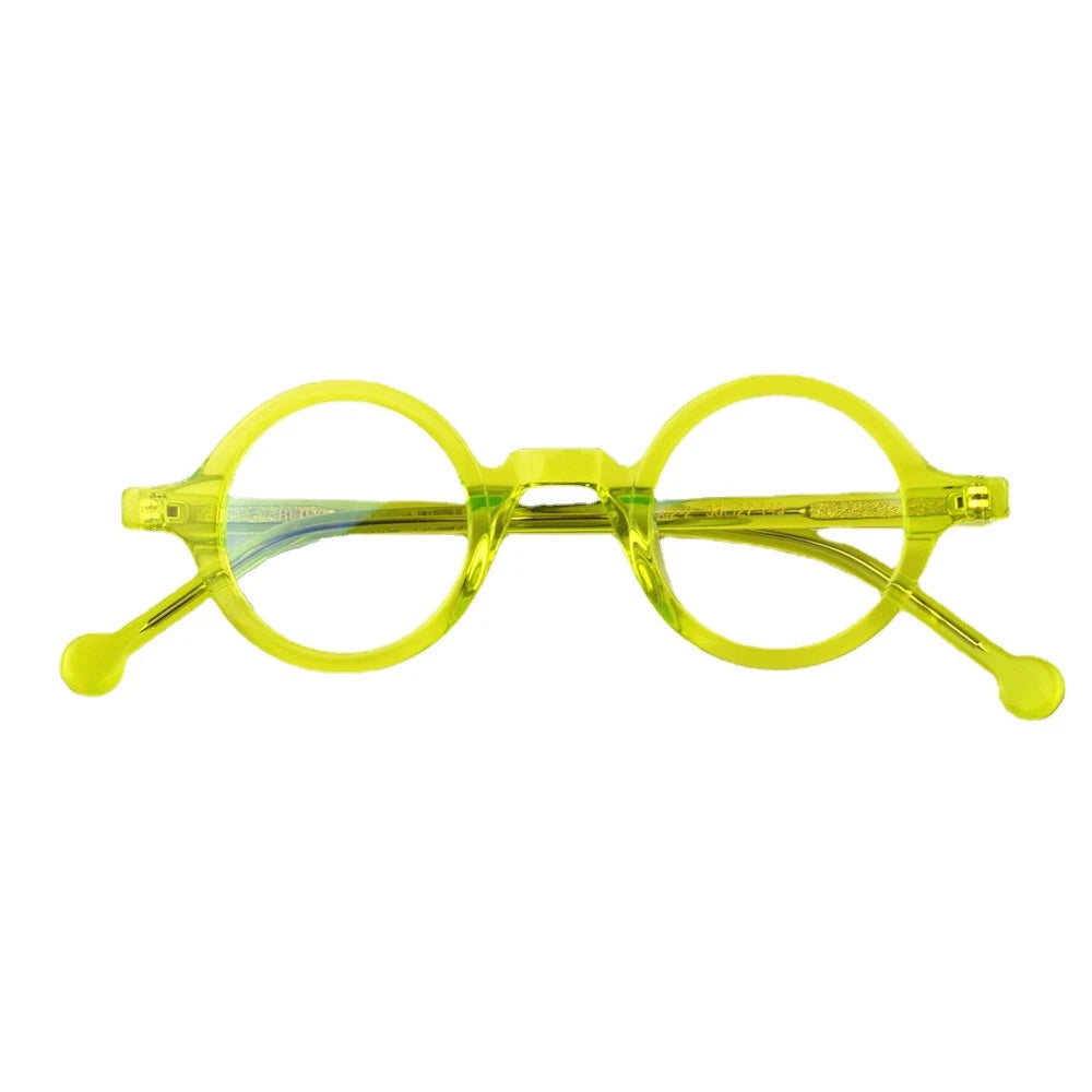 classic circular eyeglasses thick acetate frame
