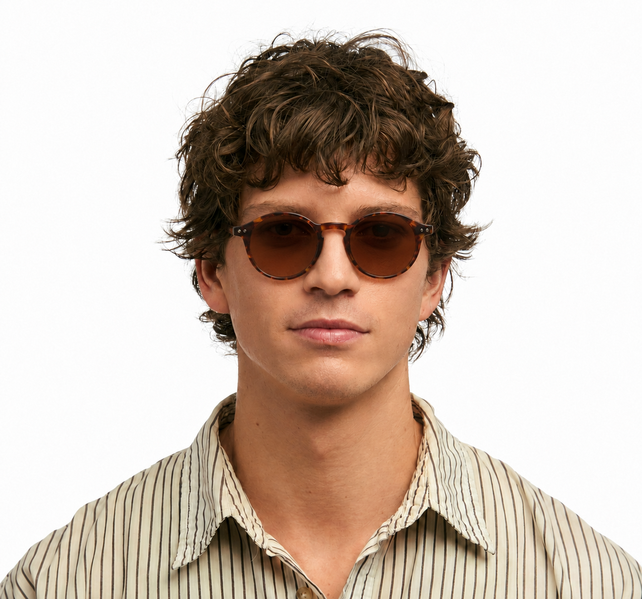 classic circular sunglasses tortoiseshell frame