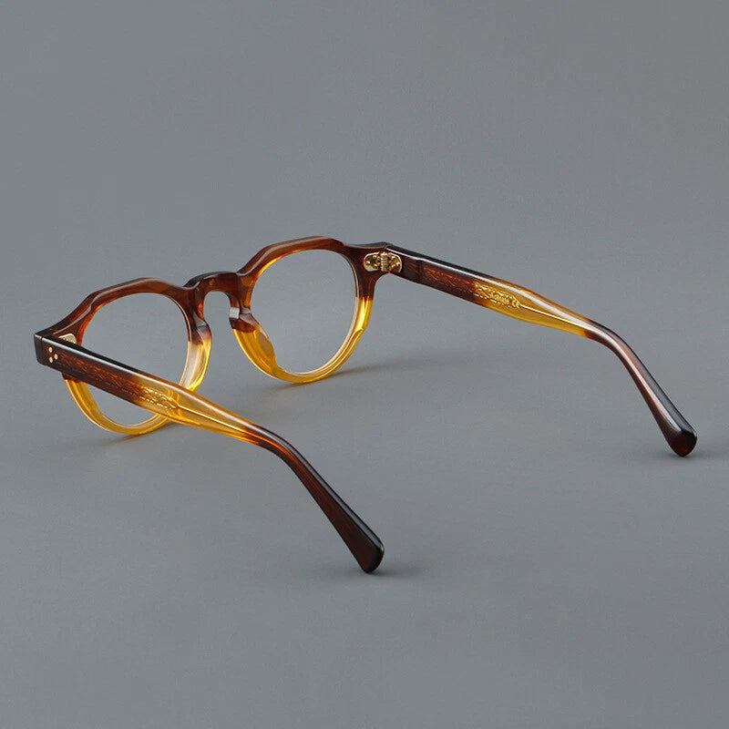 classic round eyeglasses frame lightweight acetate