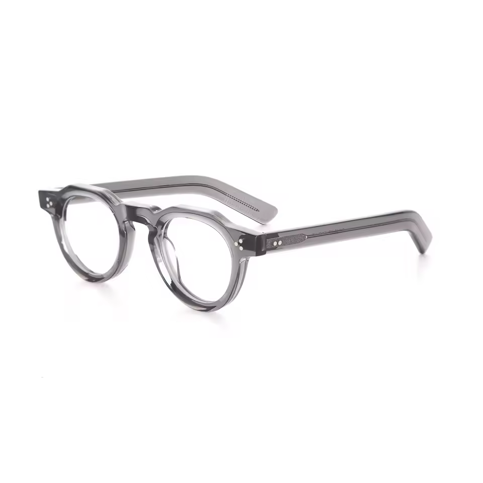flat top round glasses thick frame front view