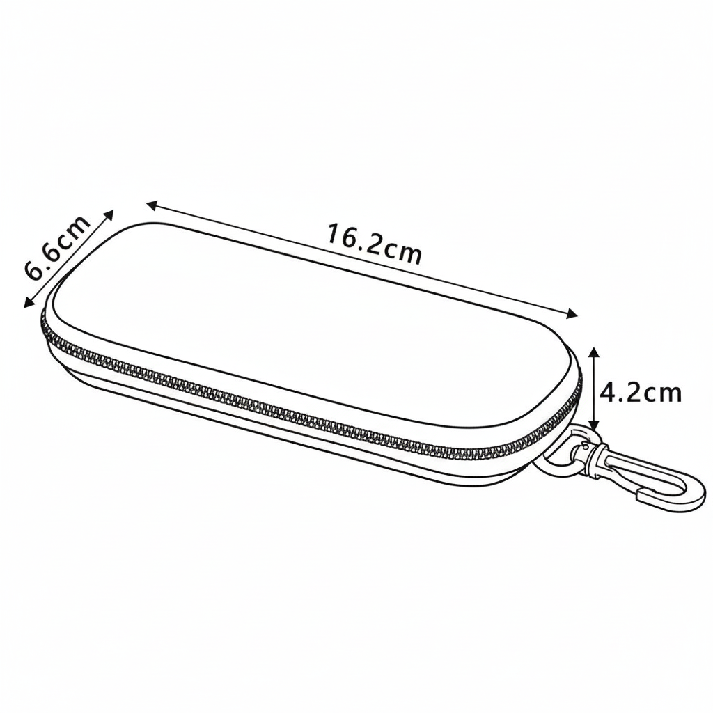Hard Sunglasses Case – Oxford Cloth, Zipper & Hook-7