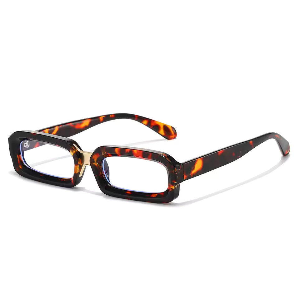 Women men slim rectangle sunglasses Y2K retro hip hop aesthetic style