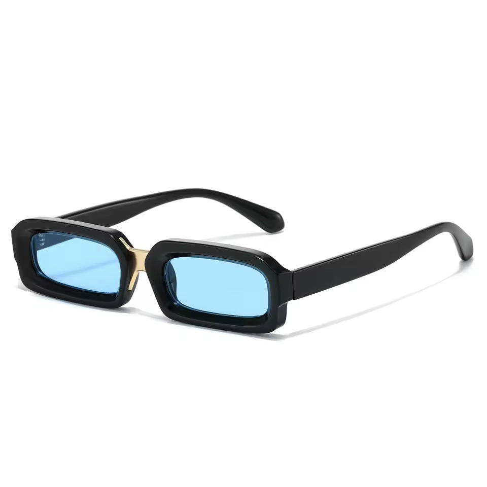 Y2K minimalist narrow sunglasses for trendy outfits parties and music festivals