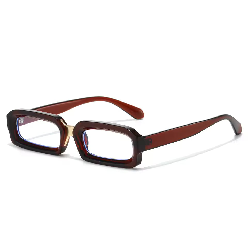 Punk inspired narrow sunglasses with lightweight plastic frames and polycarbonate lenses