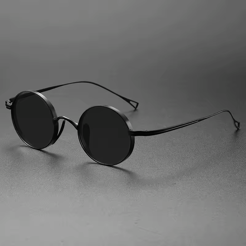 Black & Silver Round Sunglasses – Oversized Mirror