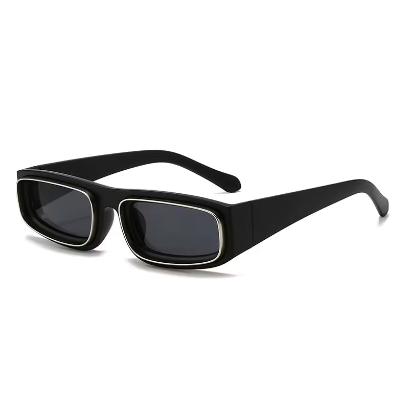 Women's colorful rectangular sunglasses UV400 sun protection for outdoor adventures