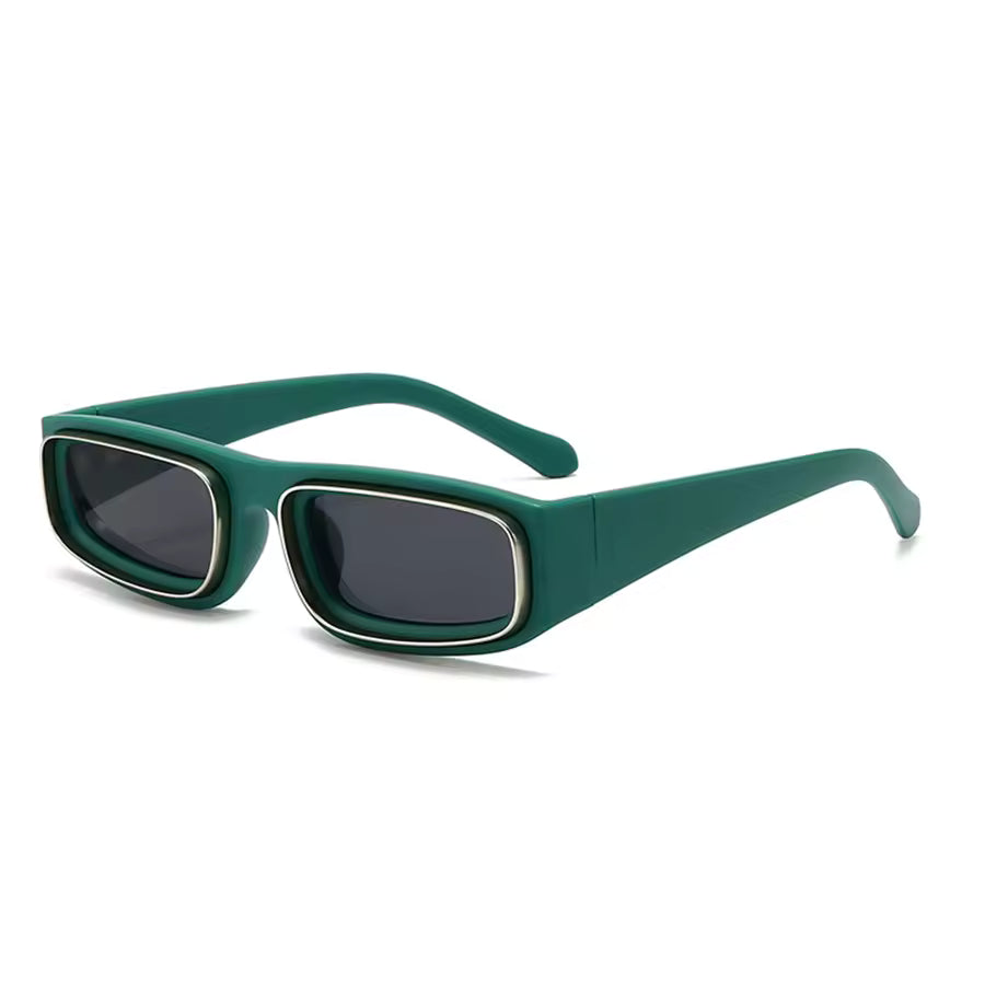 Chic rectangle frame sunglasses for women trendy summer fashion and holiday styling