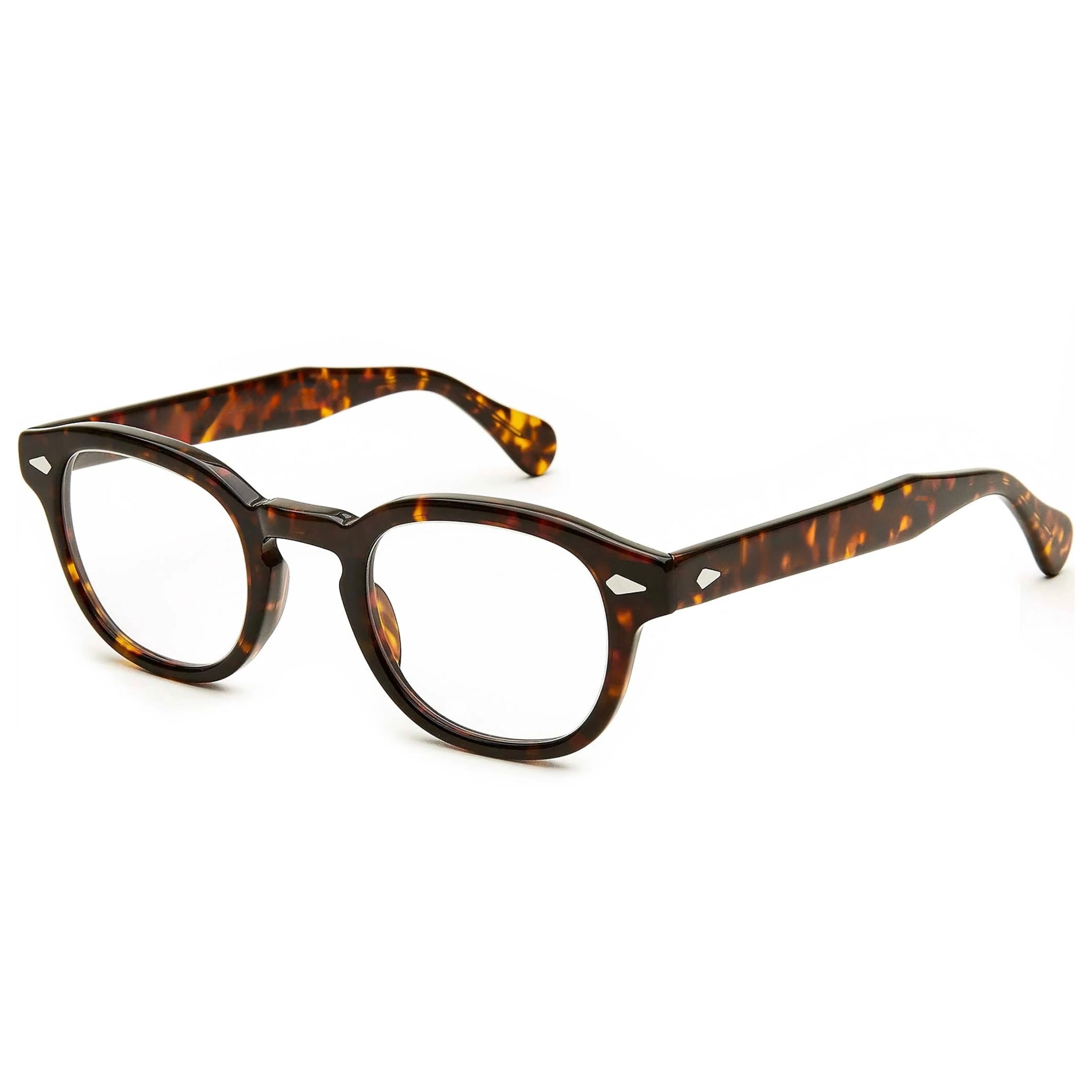 mens round eyeglasses tortoiseshell acetate frame