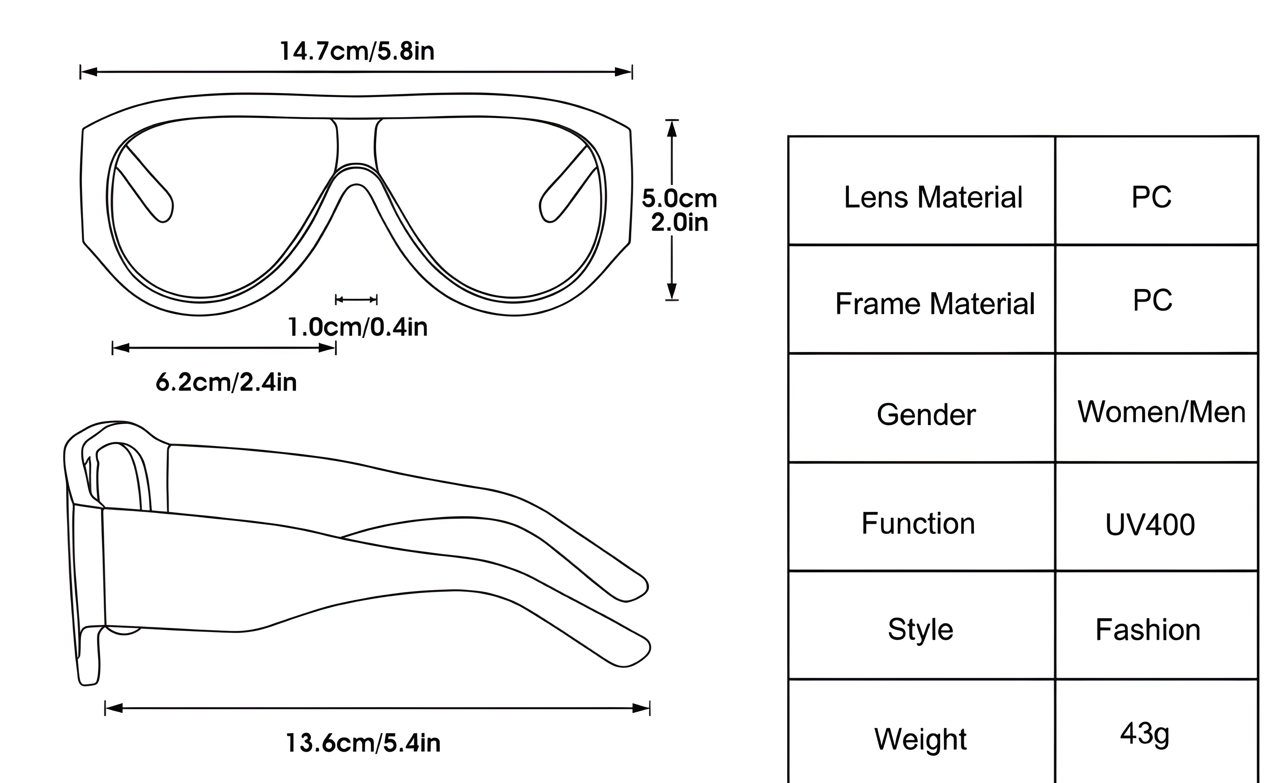 Oversized Pilot Sunglasses with Gradient Lenses UV400-10