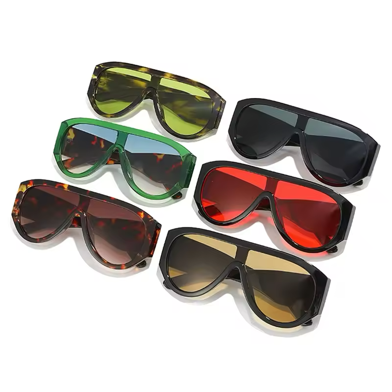 Oversized Pilot Sunglasses with Gradient Lenses UV400-9