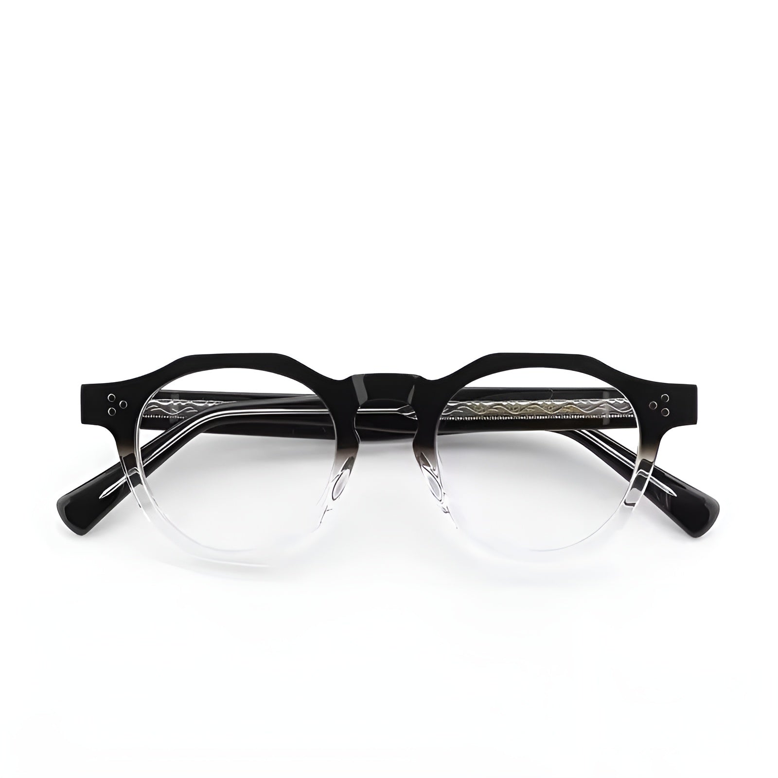 Vintage Round Acetate Glasses Frame Handmade Unisex Optical-14