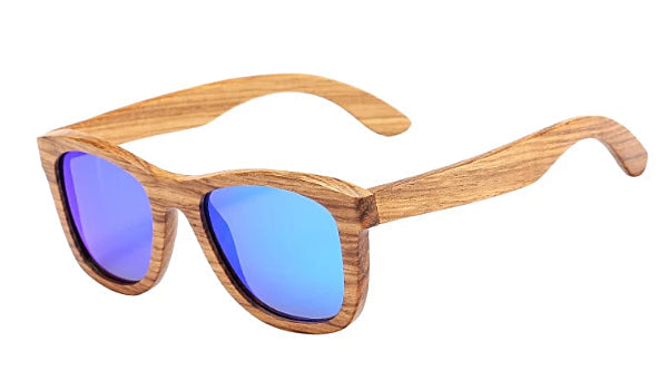 Polarized Bamboo Wood Sunglasses for Men - Classy Blue Style-1