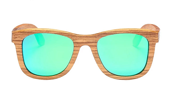 Polarized Bamboo Wood Sunglasses for Men - Classy Green Design-2
