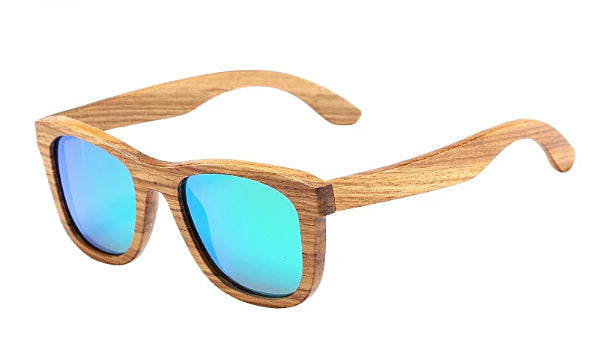 Polarized Bamboo Wood Sunglasses for Men - Classy Green Design-1