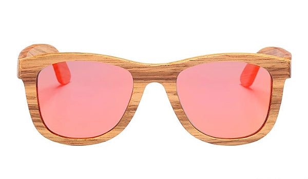 Red Polarized Bamboo Wood Sunglasses for Men - Stylish  Eco-Friendly-2