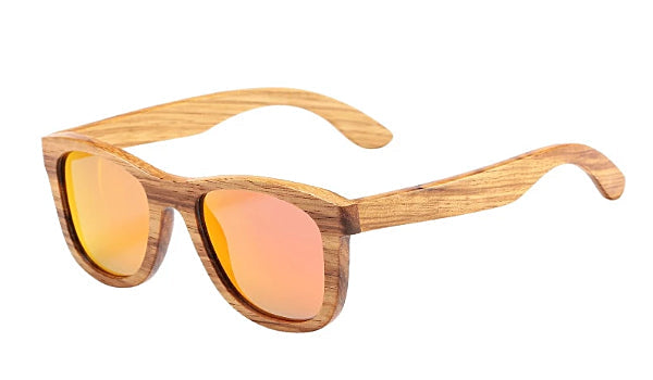 Red Polarized Bamboo Wood Sunglasses for Men - Stylish  Eco-Friendly-1