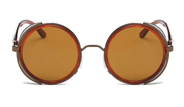 Retro Brown Side Shield Sunglasses for Men - Classy Vintage Style-2
