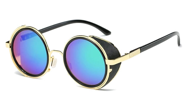 Turquoise Retro Shield Sunglasses for Men  Stylish  Classy Eyewear-1