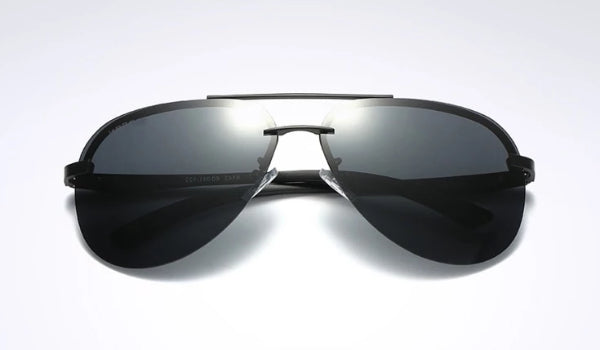 Rimless Black Aviator Sunglasses for Men - Classy  Stylish-3