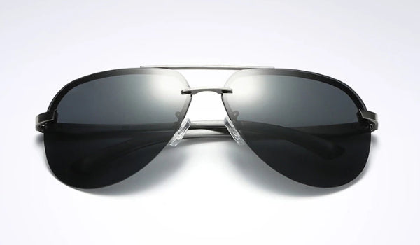 Rimless Black Aviator Sunglasses for Men - Classy  Stylish-4