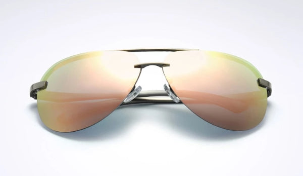Rimless Aviator Sunglasses for Men - Stylish Gasoline Finish-2