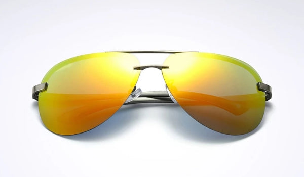Rimless Orange Aviator Sunglasses for Men - Classy  Stylish Eyewear-2