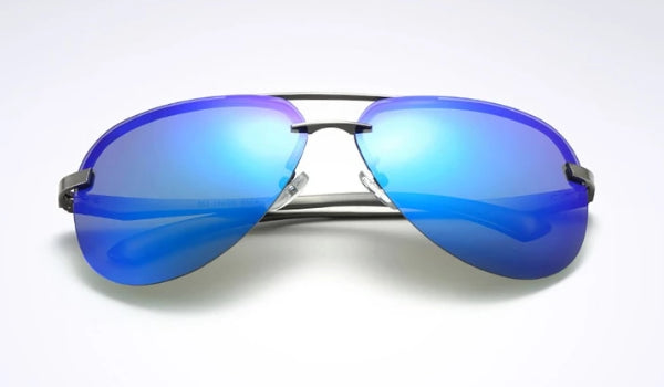 Rimless Blue Aviator Sunglasses for Men - Classy and Stylish Eyewear-2