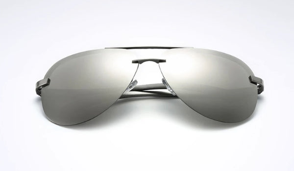 Rimless Silver Aviator Sunglasses for Men - Classy  Stylish Eyewear-2