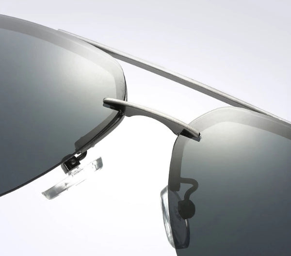 Rimless Black Aviator Sunglasses for Men - Classy  Stylish-5