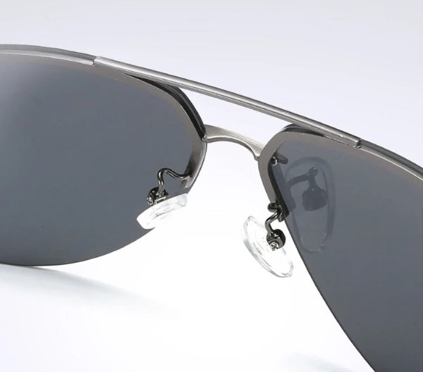 Rimless Black Aviator Sunglasses for Men - Classy  Stylish-7