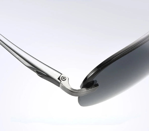 Rimless Black Aviator Sunglasses for Men - Classy  Stylish-6