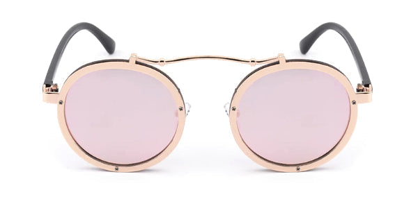 Pink Retro Round Sunglasses for Men - Classy Vintage Style Eyewear-2