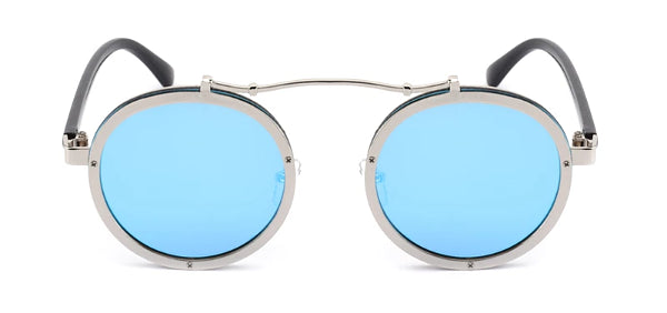 Retro Round Blue Sunglasses for Men - Stylish  Classy Eyewear-2