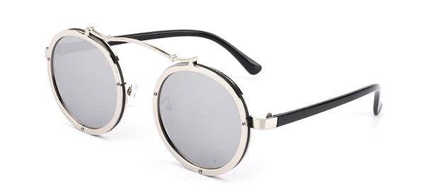 Silver Retro Round Sunglasses for Men - Classy Vintage Style Eyewear-1