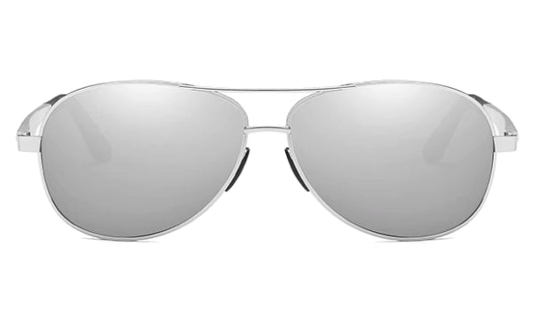 Polarized Silver Pilot Sunglasses for Men - Classy Style and Ultimate Eye Protection-2