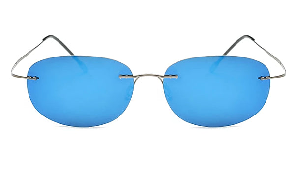 Blue Lightweight Oval Sunglasses for Men - Classic and Stylish Accessory-2