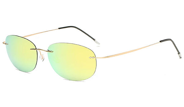 Lightweight Oval Sunglasses for Men in Elegant Yellow-1