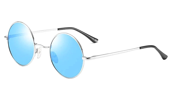 Polarized Blue Round Sunglasses for Men - Classy Style for Every Occasion-1