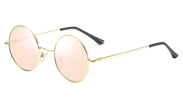 Pink Round Polarized Sunglasses for Men - Classy Style and UV Protection-1
