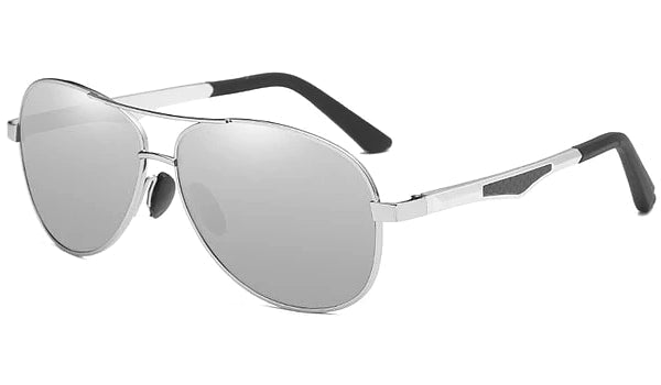 Polarized Silver Pilot Sunglasses for Men - Classy Style and Ultimate Eye Protection-1