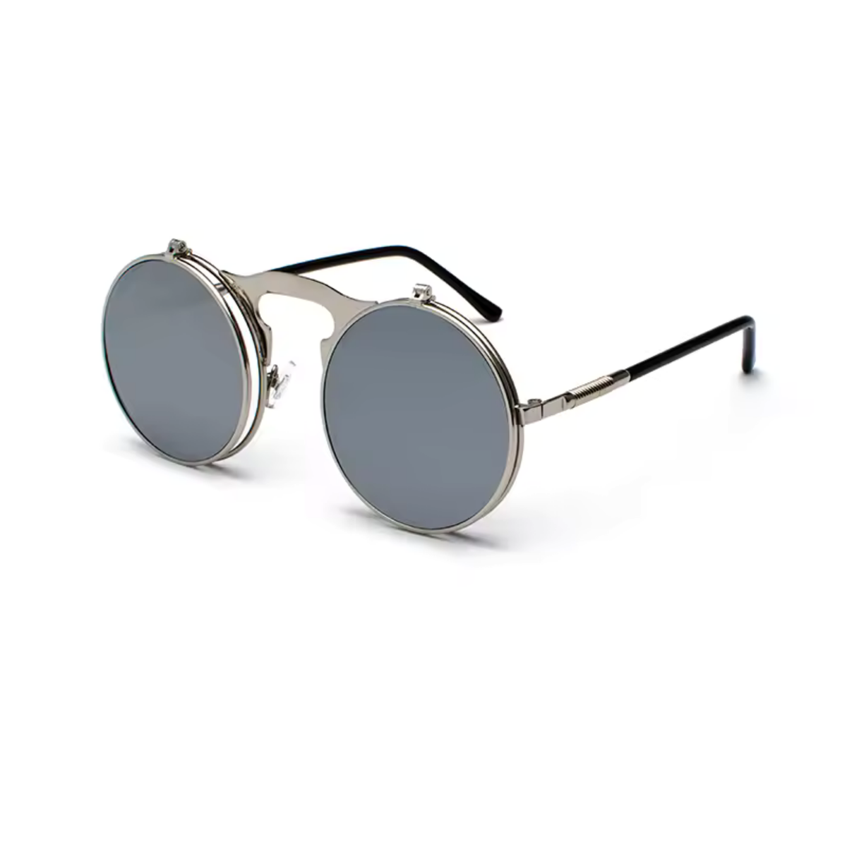 retro round metal flip up sunglasses unisex fashion eyewear