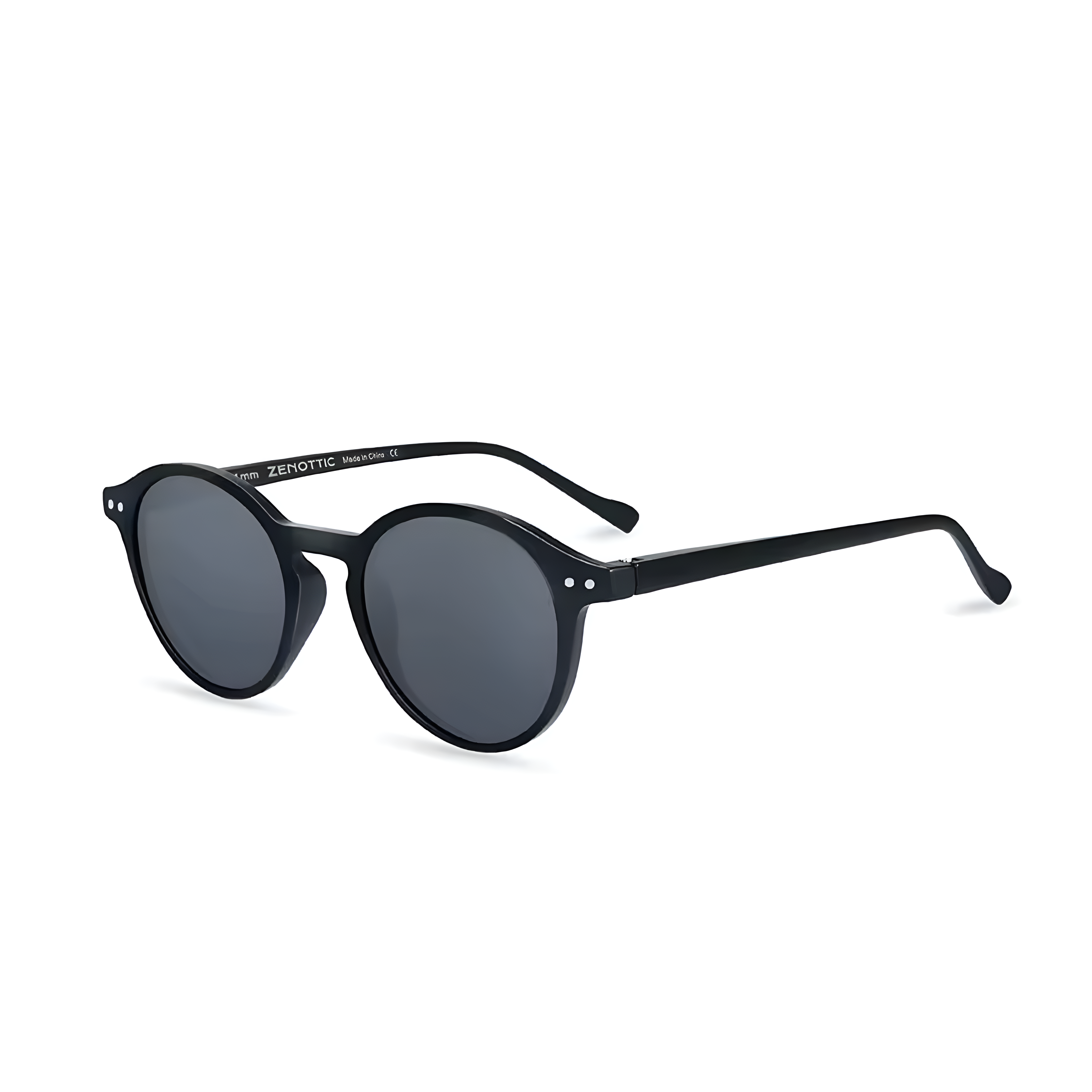 small round sunglasses tortoise frame detail