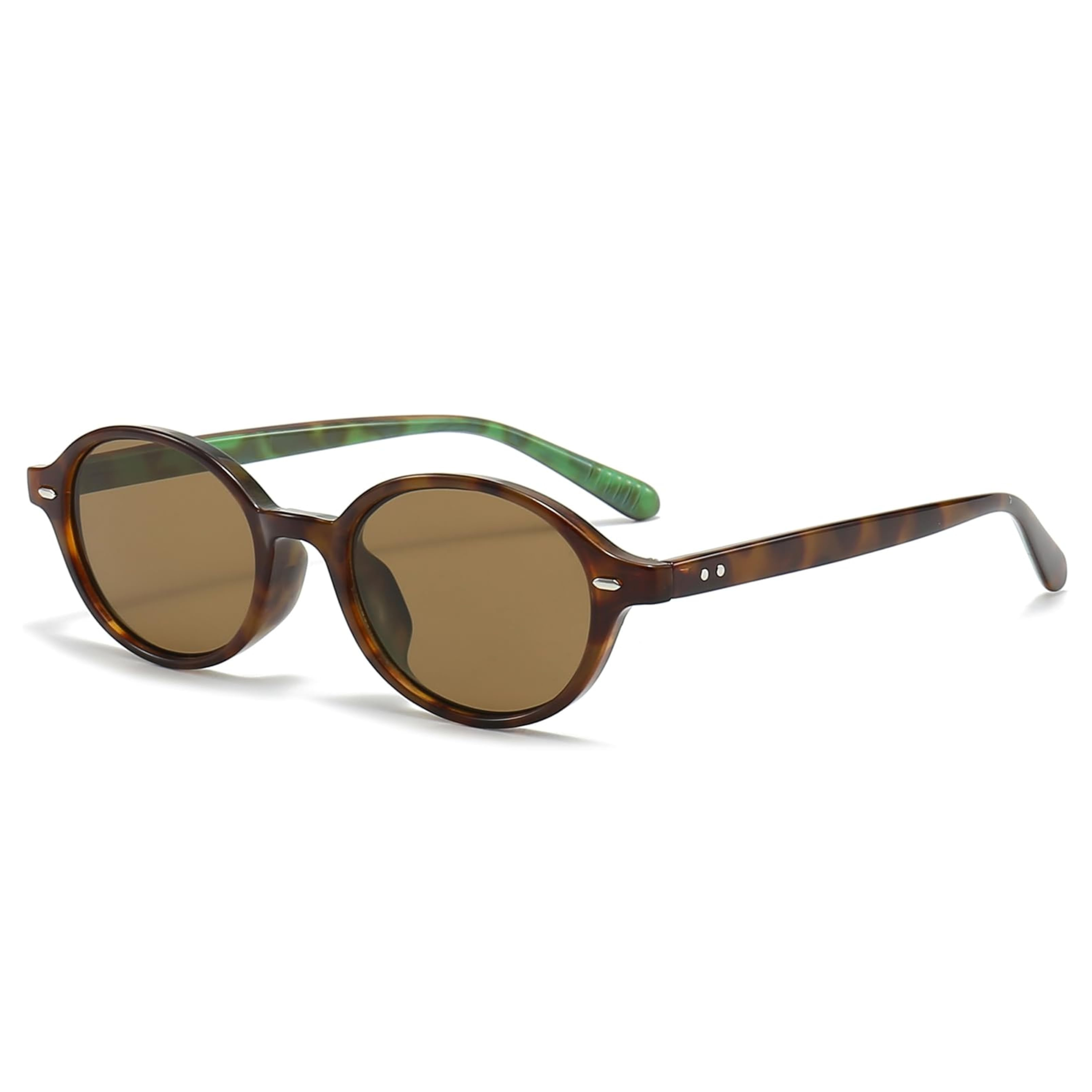 small round sunglasses vintage tortoise frame green lens