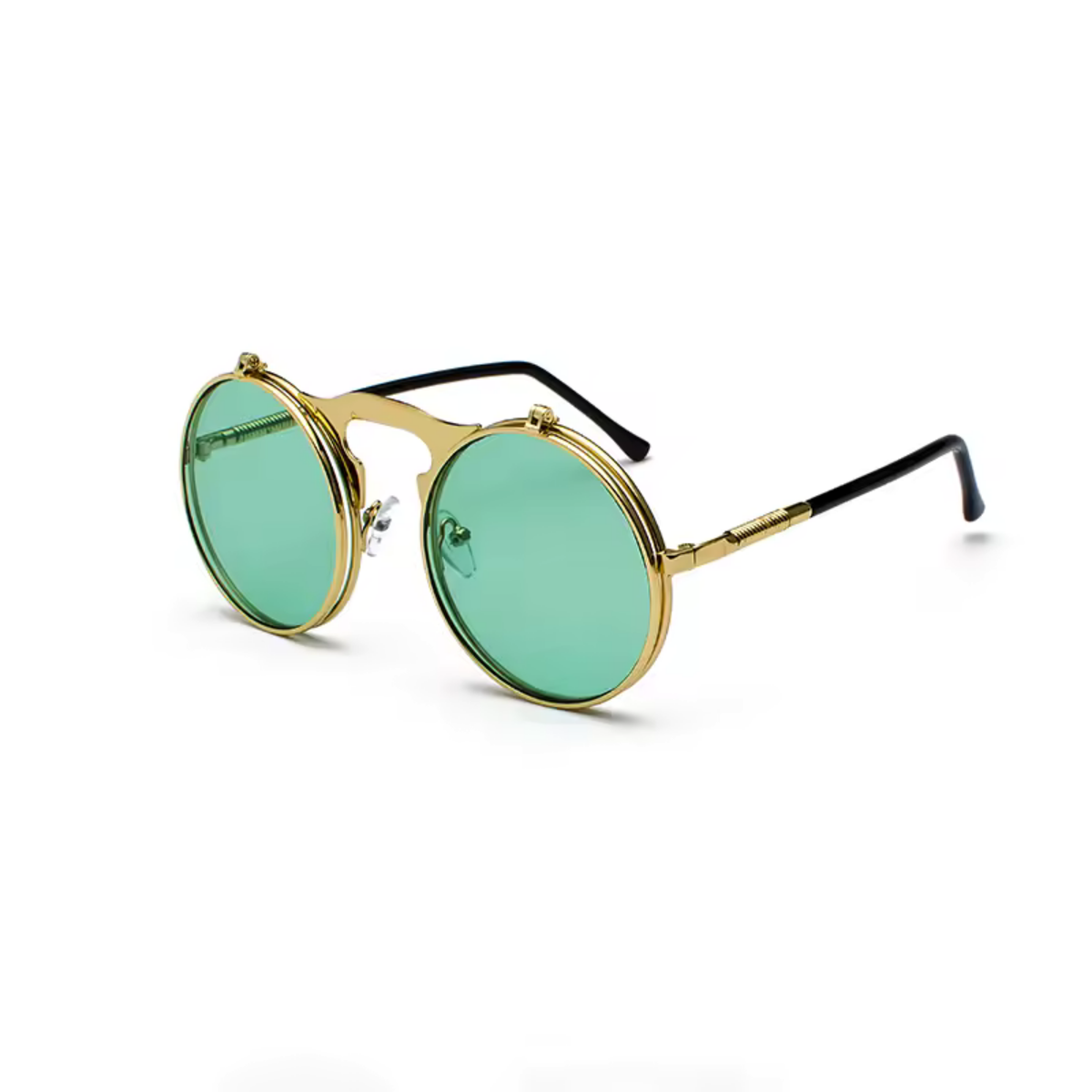steampunk round metal sunglasses UV400 anti reflective lenses