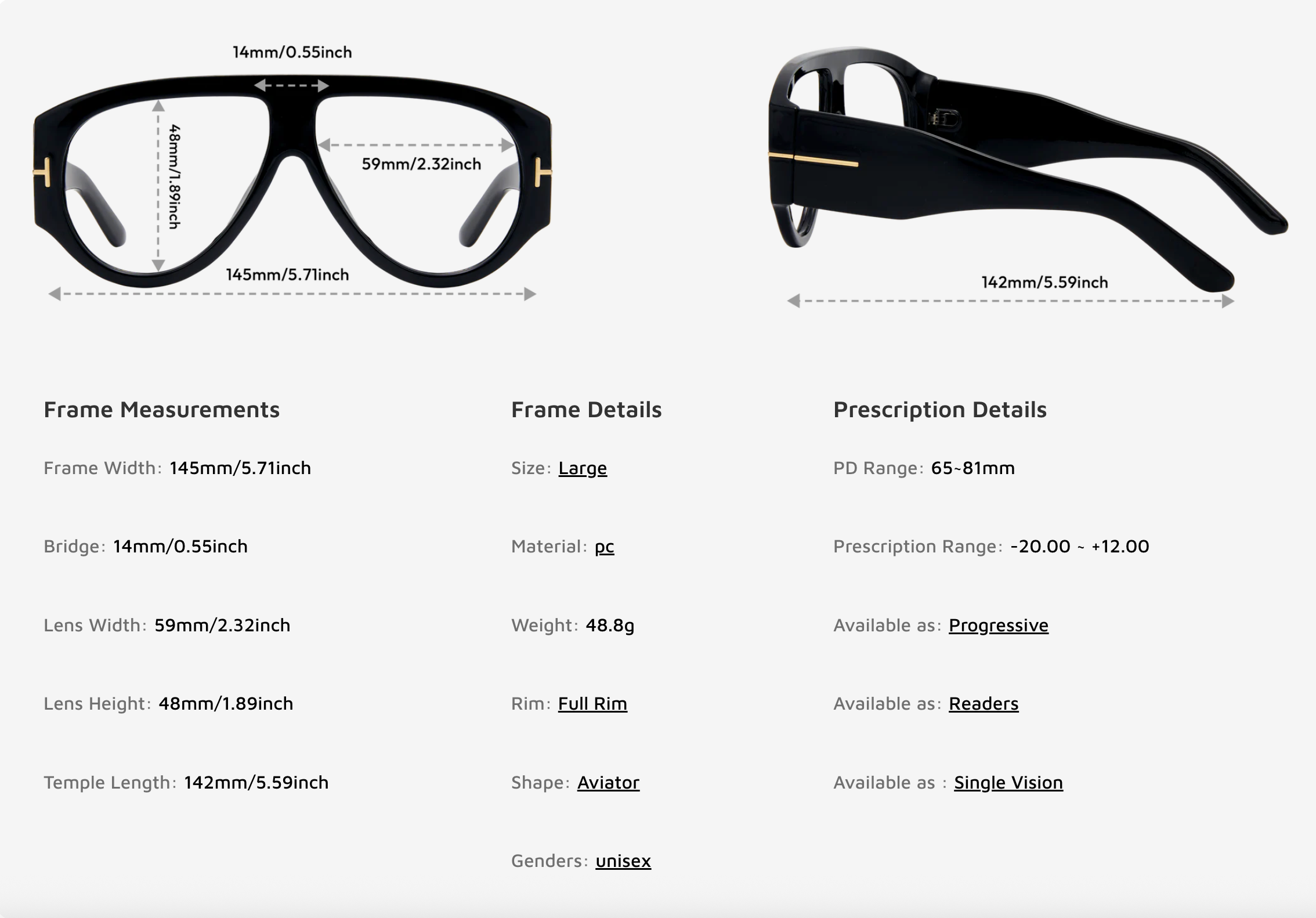 Oversized Pilot Reading Glasses with Blue Light Protection-6
